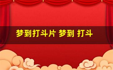 梦到打斗片 梦到 打斗